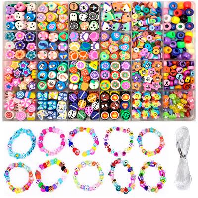 字母珠+软陶珠+软陶片+桶珠+线（24格） - OBL10254882