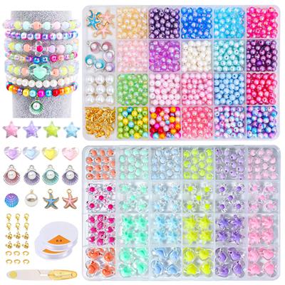 6厘珍珠+珠中珠+吊坠+剪刀线包扣圈龙虾扣（2*24格） - OBL10254899