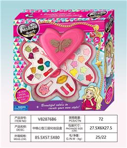 中桃心型三层化妆品盒 - OBL10256748