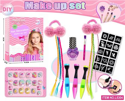 独角兽DIY纹身笔配印章美甲发饰女孩套装 - OBL10257014