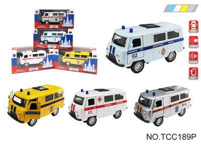 俄罗斯合金车
瓦兹小面包警车
（单款4色混装） - OBL10257912