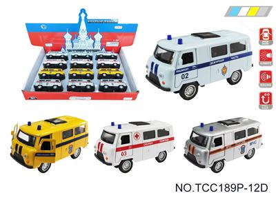 俄罗斯合金车
瓦兹小面包警车
（单款4色混装） - OBL10257913