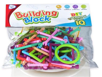 益智DIY百变拼装小颗粒聪明棒几何形积木（小袋装约70～80个配件）（升级款造型+含说明书） - OBL10265386