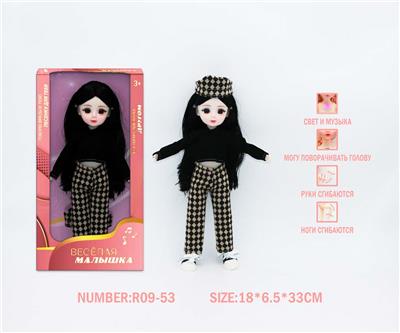 12寸3D眼15关节实身俄文音乐灯光芭比娃娃 - OBL10265816