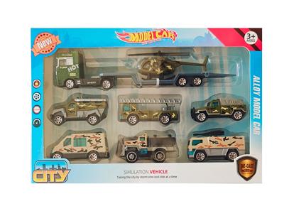 1:64合金滑行军事车配拖头车飞机套装
8只装 - OBL10266481