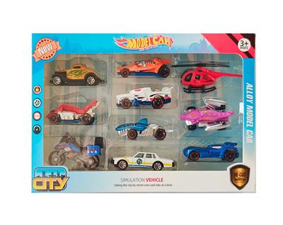 1:64合金滑行怪兽车配飞机摩托套装 
 10只装（仿风火轮) - OBL10266493