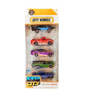 1:64合金火焰纹滑行车5只套装  6款车型混装 - OBL10266508