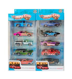 1:64合金火焰纹滑行车5只套装（仿风火轮)  2款混装 - OBL10266510