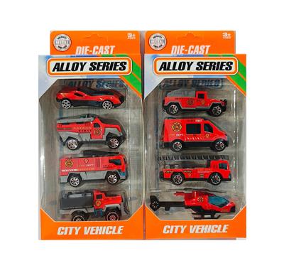 1:64合金滑行消防车/飞机 4只套装  2款混装 - OBL10266527