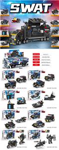 益智城市积木2变形特警系列8合一特警运输货柜基地车（96-117PCS）  （8款混装） - OBL10266910