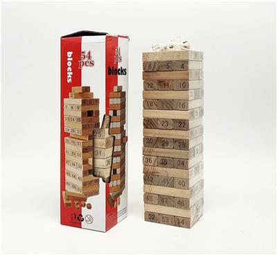 木制54粒数字叠叠高积木 - OBL10267669