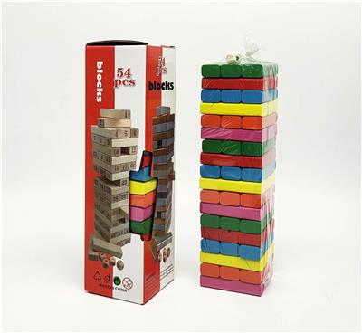 木制54粒彩色叠叠高积木 - OBL10267670