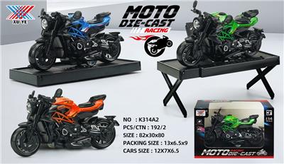 1:14 合金摩托车 奥古斯塔1000CC 回力 DYI展架（1只装） - OBL10268578