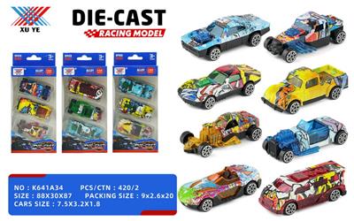 1:64  合金风火轮小车仔涂鸦 滑行车 （3只装） - OBL10268581
