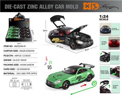 英文1:24压铸锌合金灯光音效奔驰AMG-GT车模8只/展示盒 - OBL10272183