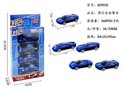 4只装滑行合金警车 - OBL10272959