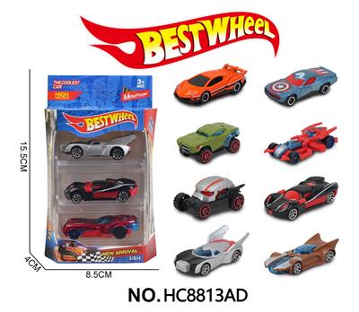 1:64合金车（复仇者系列赛车）3只装 - OBL10273884