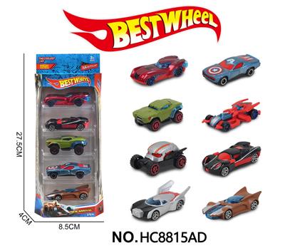 1:64合金车（复仇者系列赛车）5只装 - OBL10273891
