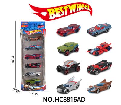1:64合金车（复仇者系列赛车）6只装 - OBL10273898