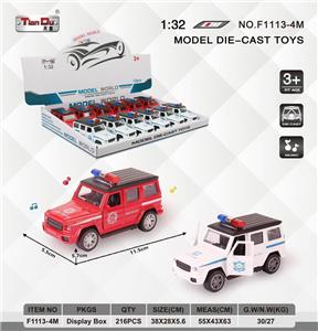 1:32 仿真奔驰G550警车 回力合金车两开门带灯光音乐 - OBL10276559