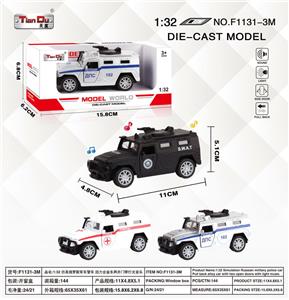 1:32 仿真俄罗斯军车警车 回力合金车两开门带灯光音乐 - OBL10276626