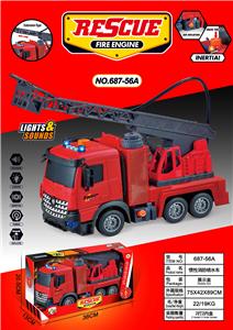 消防喷水车，惯性灯光音乐带打气/喷水，单款单色混装 - OBL10282230