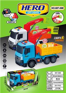 城市载路标车，惯性灯光音乐带打气，单款2色混装 - OBL10282232