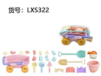 沙滩玩具推拉收纳车+桶23件套 - OBL10282796