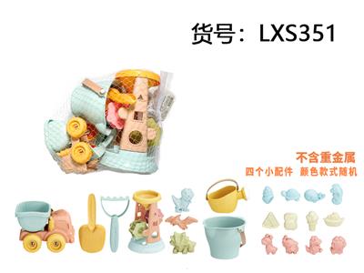 沙滩玩具麦秆沙滩车+沙漏13件套 - OBL10282815