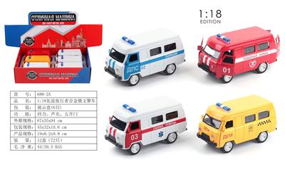 1:18瓦兹旅行者合金回力警车（带声光）(6PCS) - OBL10285972