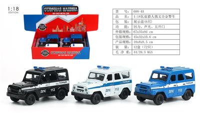 1:18瓦兹猎人俄文合金回力警车（带声光）(6PCS) - OBL10285976