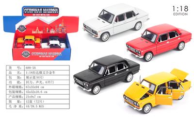 1:18拉达合金回力车（六开带声光）(6PCS) - OBL10285978