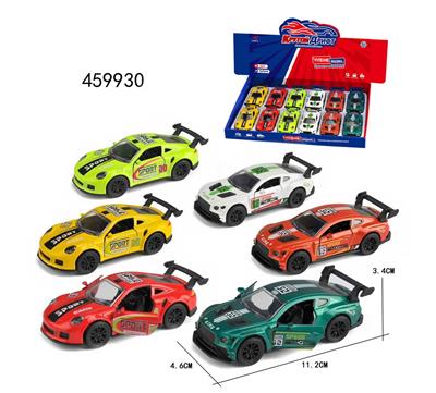 1:40 合金车模 保时捷，宾利回力合金赛车，门可开，2款6色混装一展示盒
 - OBL10289469
