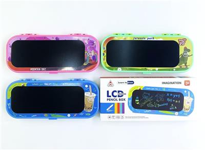 文具盒椭圆形单层+写字板带印花 - OBL10290139