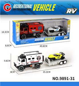 大号惯性单排乌尼莫克警车拖回力跑车 - OBL10291550