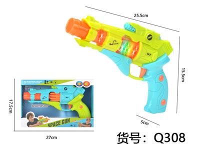 电动枪转动伸缩灯光声音枪 （不包3粒5号电池） - OBL10291623