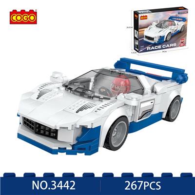 益智积木/小颗粒/新款赛车系列-赛车267PCS(白/蓝) - OBL10294904