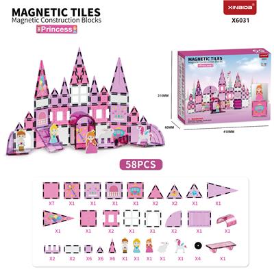 公主系列58片彩窗磁力片 - OBL10296594