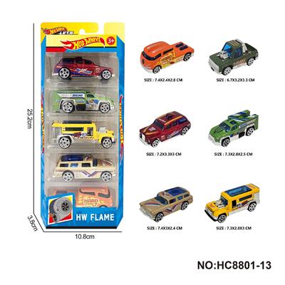 1:64风火轮合金6款5只装（汽车，巴士，轿车） - OBL10297415