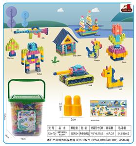 绿盖方桶子弹头莫兰迪积木500克(550PCS+) - OBL10299288