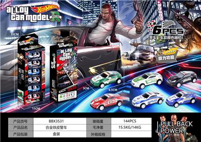 回力车合金铁皮跑车保时捷911警车（6PCS） - OBL10300487