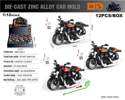 英文1:12压铸锌合金哈雷摩托车 12只/展示盒 - OBL10300693