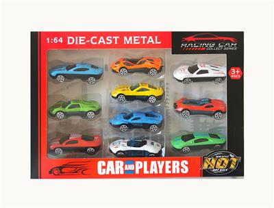 1:64合金车滑行跑车 10只套装
 - OBL10307285
