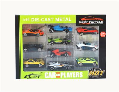 1:64合金赛车配F1 10只套装 赛车车型多款混装
 - OBL10307303
