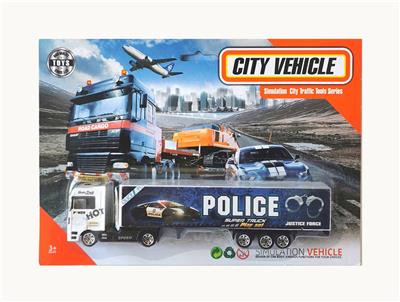1:64合金滑行拖头警察货柜车  
 - OBL10307337