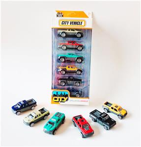 1:64合金皮卡车滑行功能6只套装 - OBL10307369