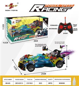 遥控灯光喷雾F1赛车五通(涂鸦)27频 不包电 - OBL10307808