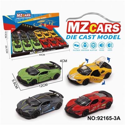 1：36合金车模3开门回力
跑车2款4色混装（声光版） - OBL10308279