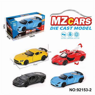 1：36合金车模3开门回力
跑车4色4款混装 - OBL10308299