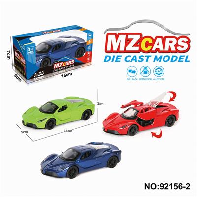 1：36合金车模3开门回力
跑车3色混装 - OBL10308302